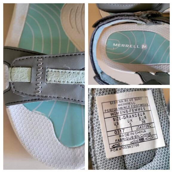 Merrell Lissum Ridge Convertible Gray Aqua Sandals Women's SZ 7 Sedona Surf - Picture 9 of 9